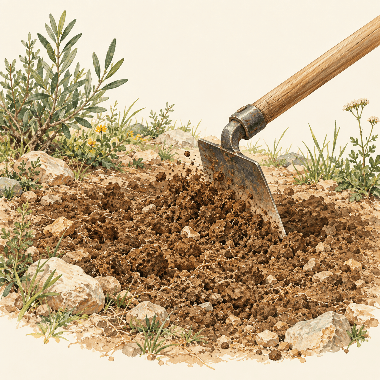 Preparación del terreno antes de plantar un árbol