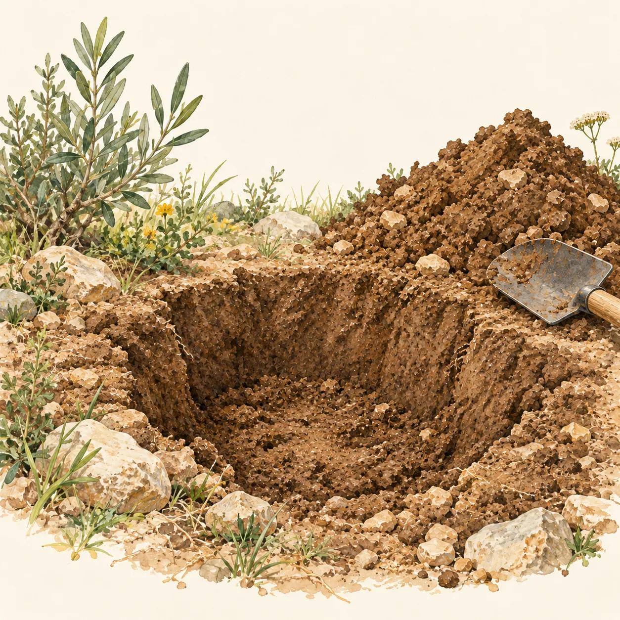 Hueco preparado para plantar un árbol